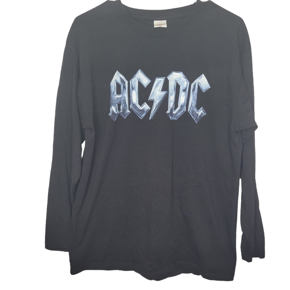 AC/DC Band Long Sleeve Shirt Men's Sz Large Fruit Of The Loom Tag Black‎ Graphic